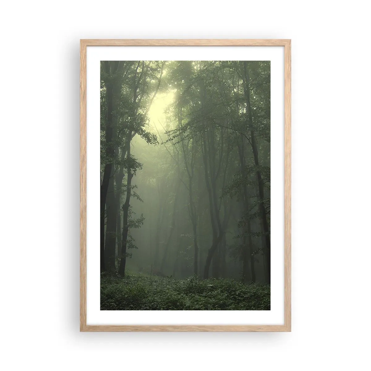 Plakat i ramme af lyst egetræ - Før han vågner op - 50x70 cm