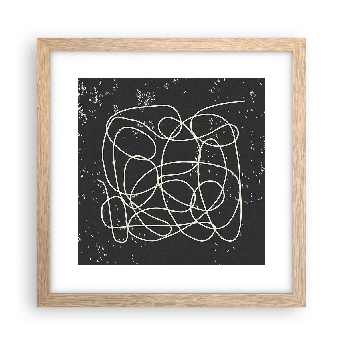 Plakat i ramme af lyst egetræ - Vandrende tanker - 30x30 cm