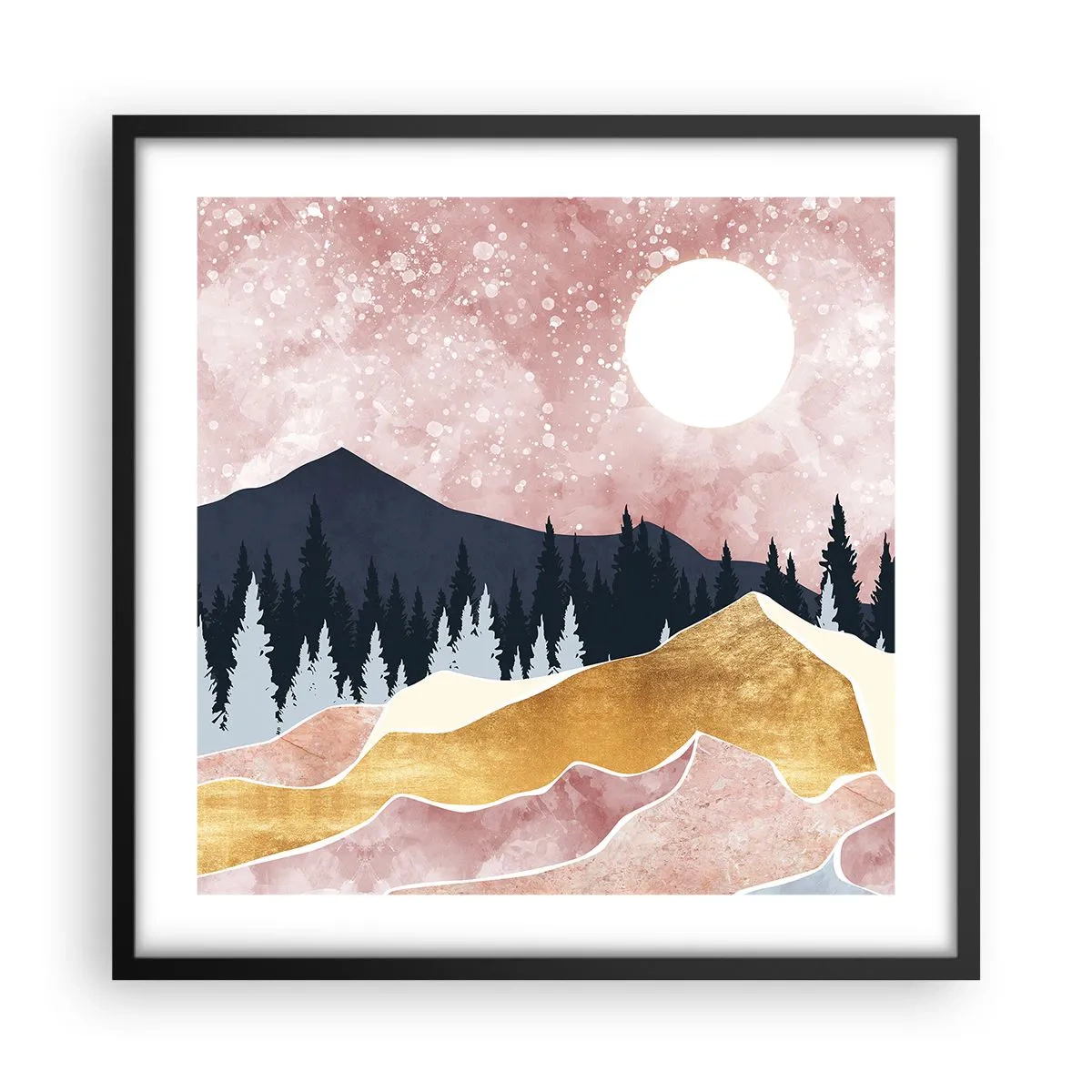 Plakat i sort ramme - Nattevagt - 50x50 cm