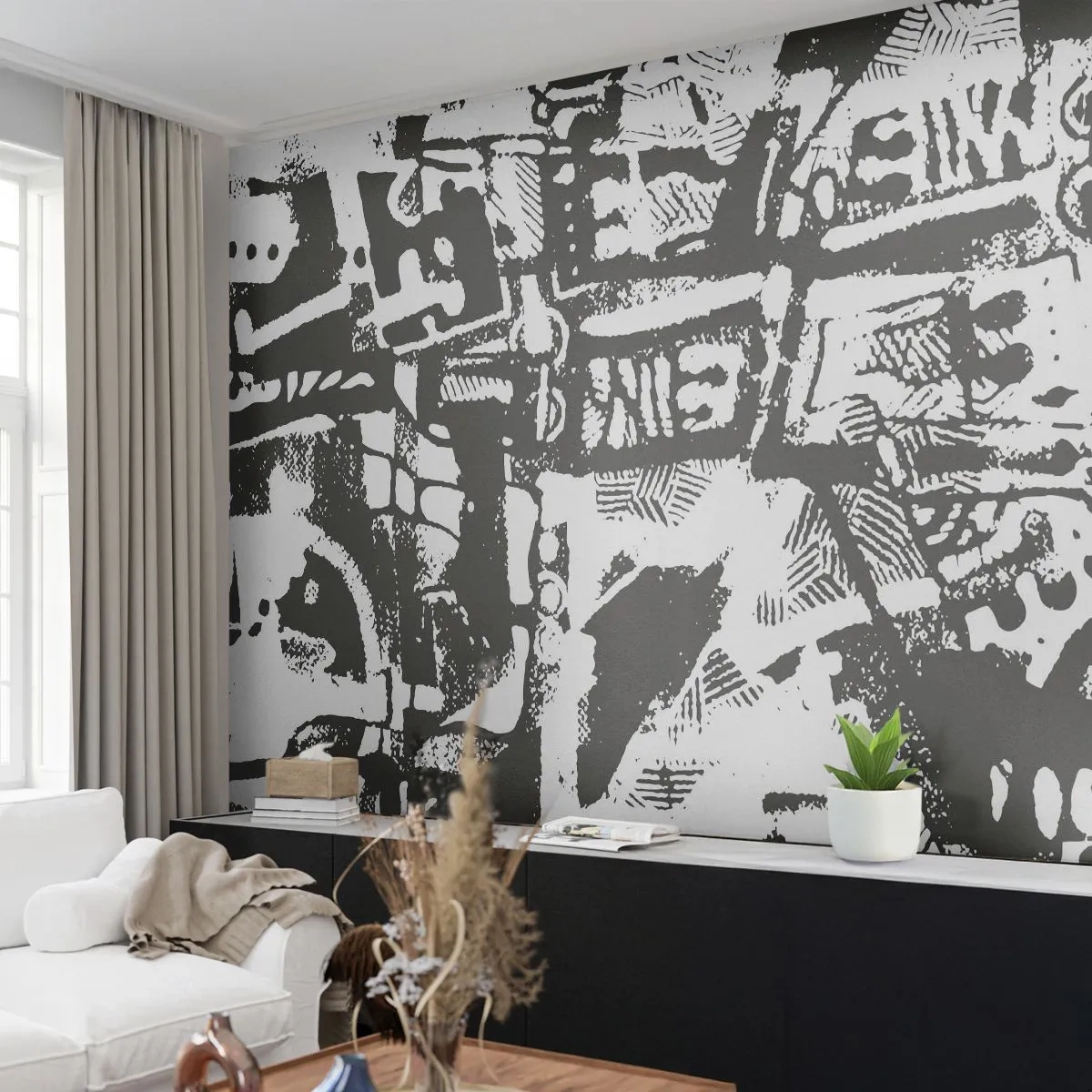 Fototapet Premium Sand - Orden eller kaos? - Abstraktion, Grafik, Stykke - 100x70 cm