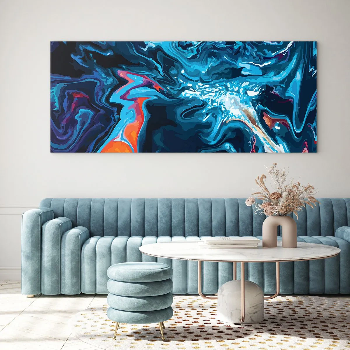 Billede på glas - En rejse ind i himlen - 120x50 cm