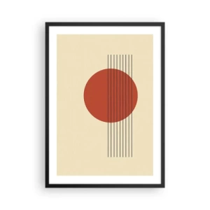 Plakat i sort ramme - Geometrisk komposition med en rød cirkel - 50x70cm - Og så videre - Moderne vægdekoration til stue og soveværelse ARTTOR