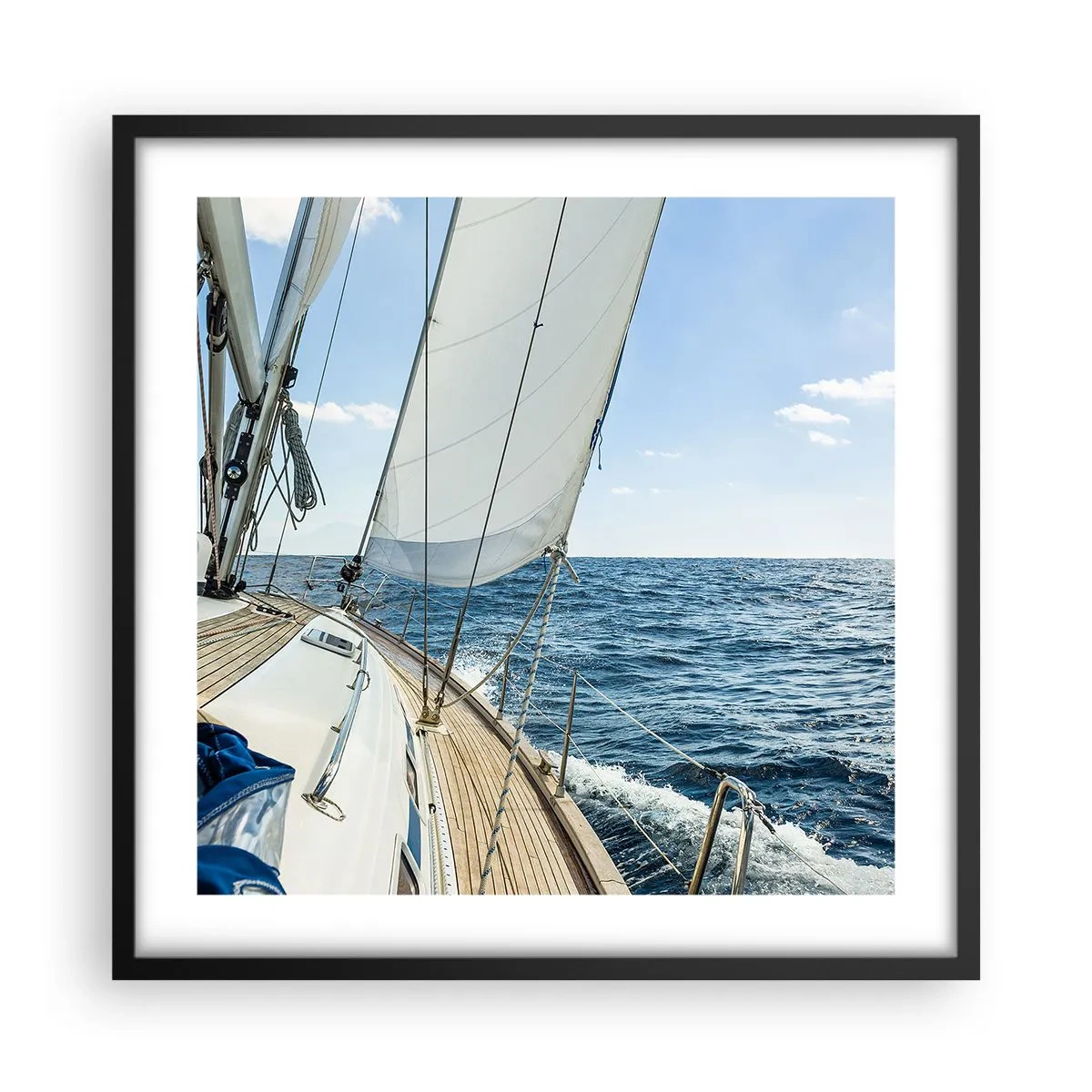 Plakat i sort ramme - Ahoj , eventyr - 50x50 cm