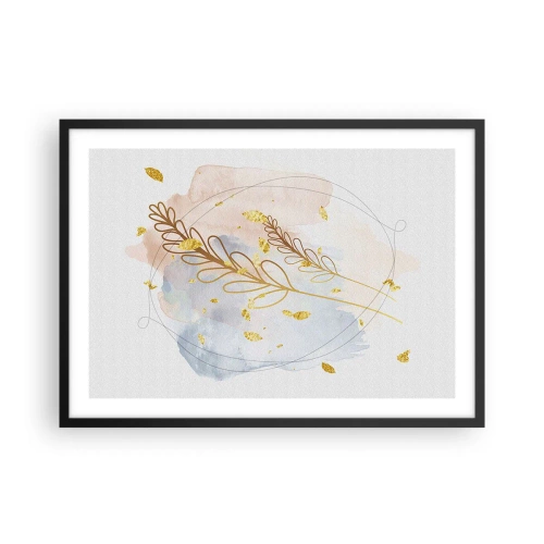 Plakat i sort ramme - En gylden eksplosion - 70x50 cm