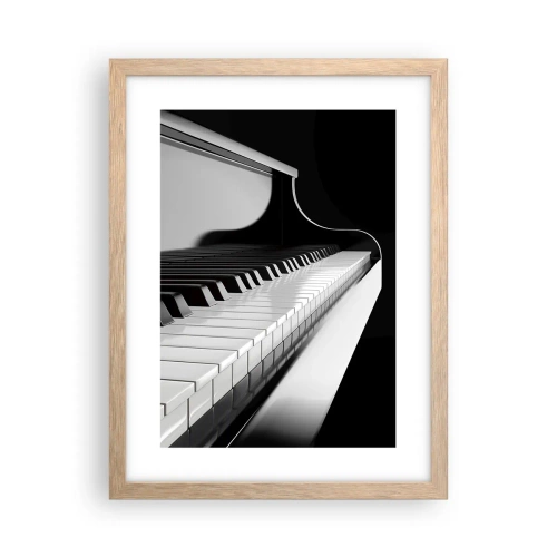 Plakat i ramme af lyst egetræ - Harmoni af former og farver - 30x40 cm