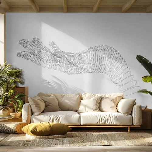 Fototapet Premium Canvas - Fjedrende hånd - Abstraktion, Grafik, Hånd - 200x140 cm