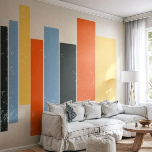 Fototapet Selvklæbende Deluxe Sticker - Optagelse af musik - Minimalisme, Rektangler, Former - 450x315 cm