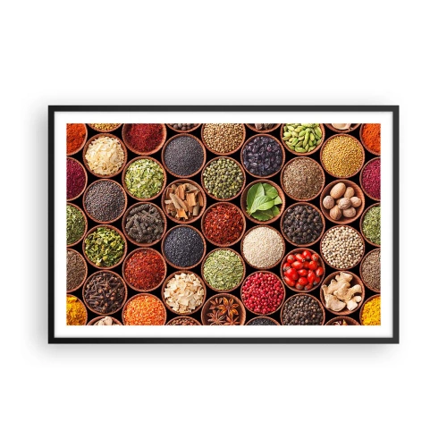 Plakat i sort ramme - Alle verdens smage - 91x61 cm