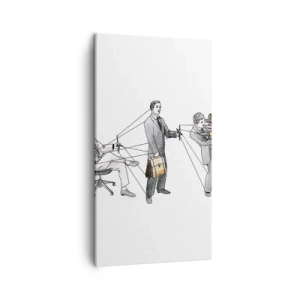 Lærredstryk - Billede på lærred - Enhver har sin herre - 45x80 cm