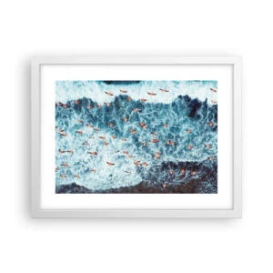 Plakat i hvid ramme - Parade ved havet - 40x30 cm
