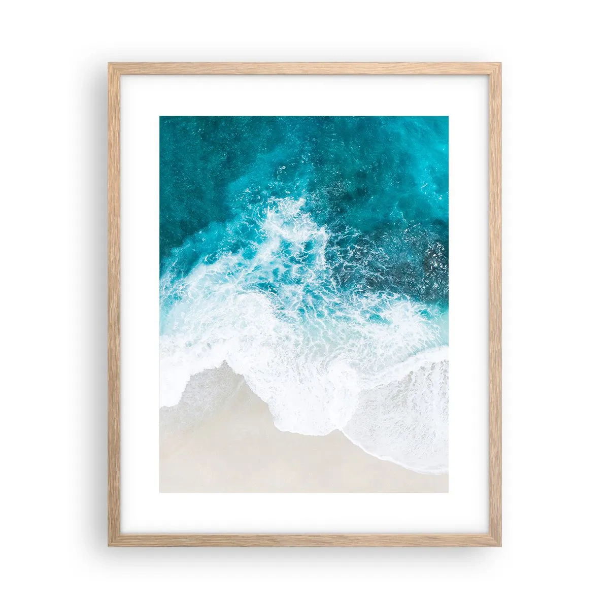 Plakat i ramme af lyst egetræ - Naturlig kærtegn - 40x50 cm
