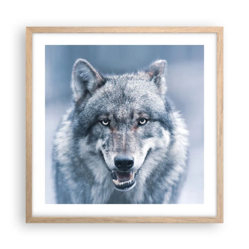 Plakat i ramme af lyst egetræ - Vil du tage udfordringen op? - 50x50 cm