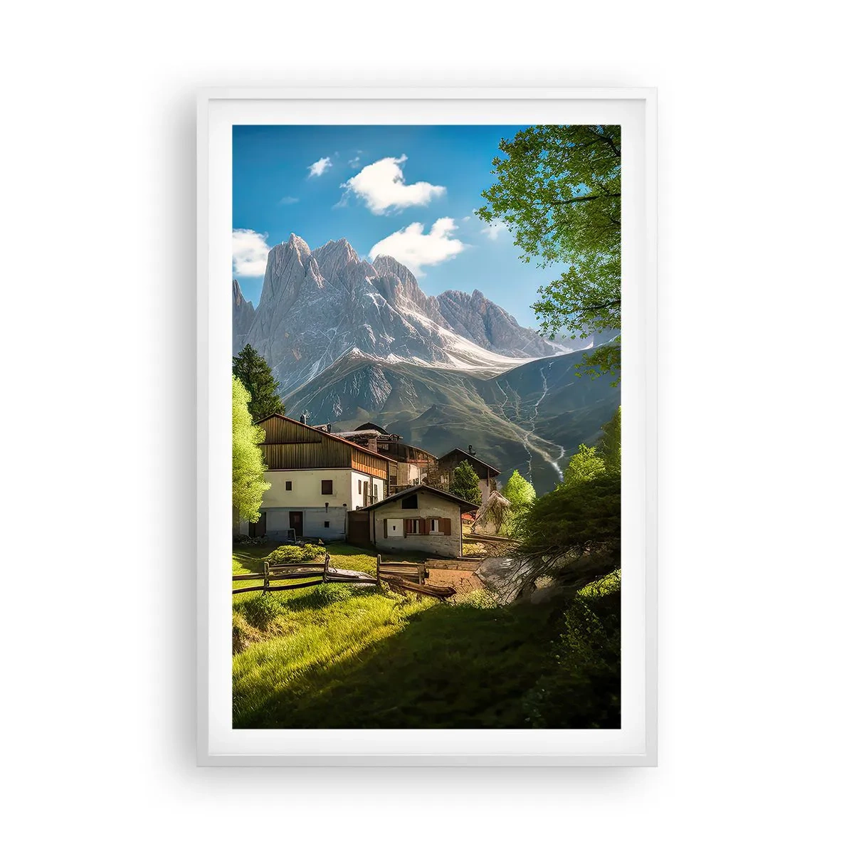 Plakat i hvid ramme - Alpeidyl - 61x91 cm