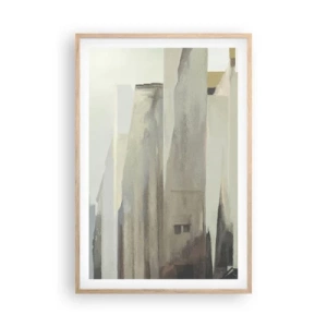 Plakat i ramme af lyst egetræ - En drøm om byen - 61x91 cm