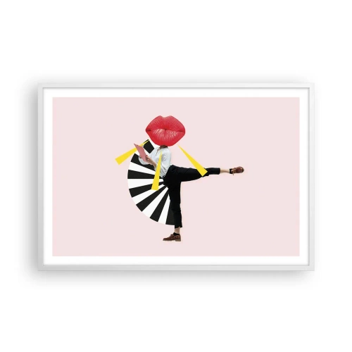 Plakat i hvid ramme - Surrealistisk popkunst - 91x61 cm