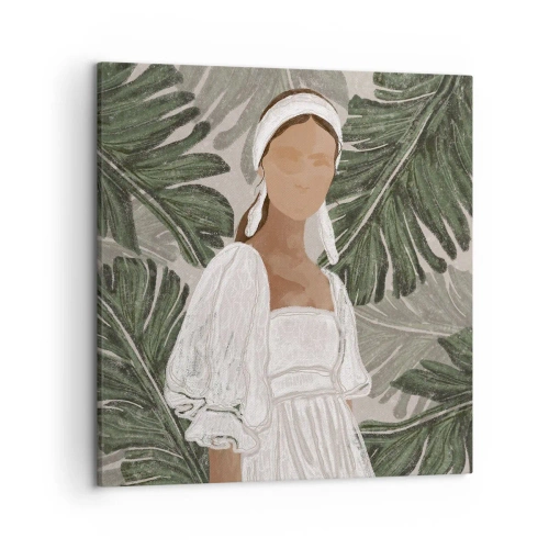 Lærredstryk - Billede på lærred - Eksotisk portræt - 50x50 cm