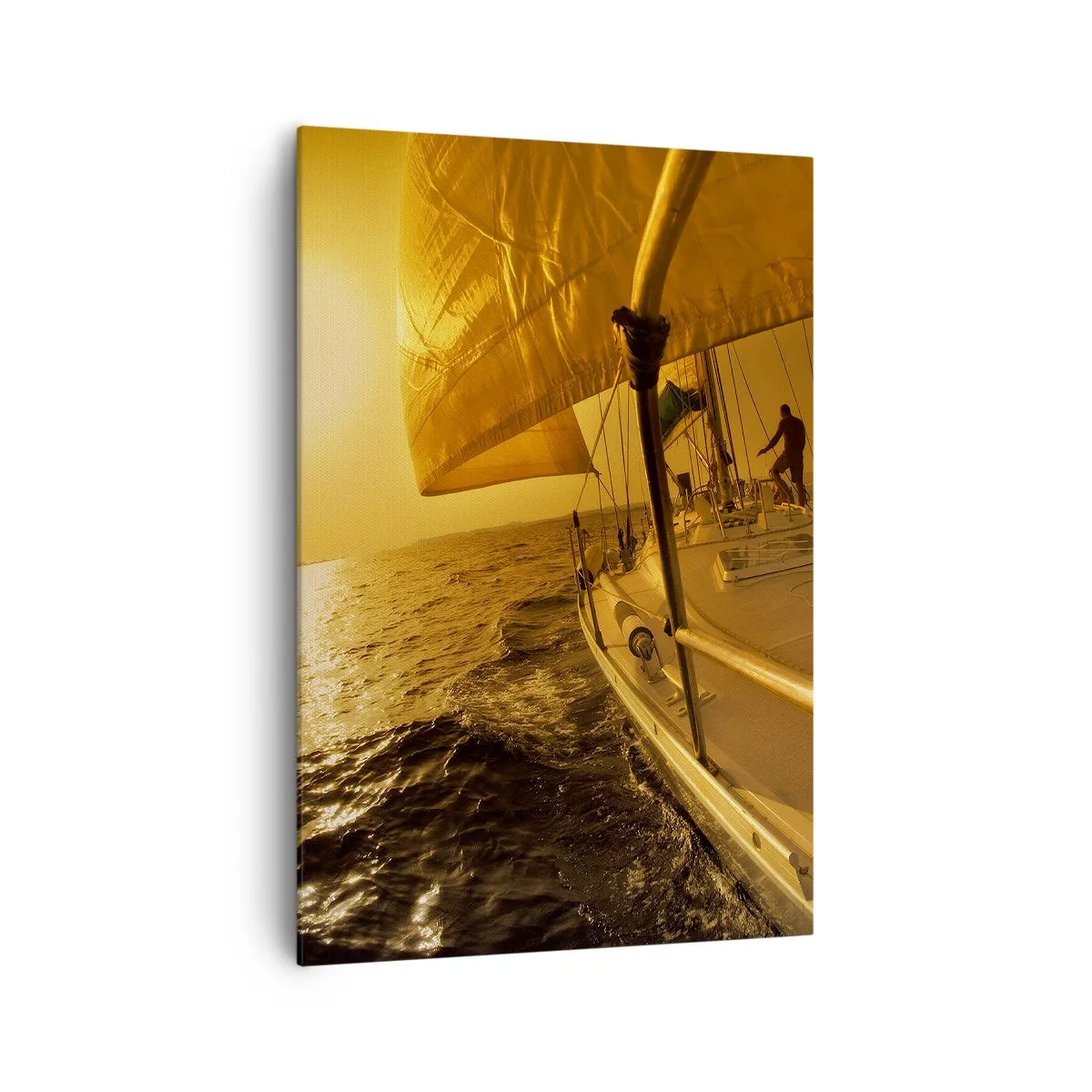 Lærredstryk - Billede på lærred - En gylden aften efter en broget dag - 70x100 cm
