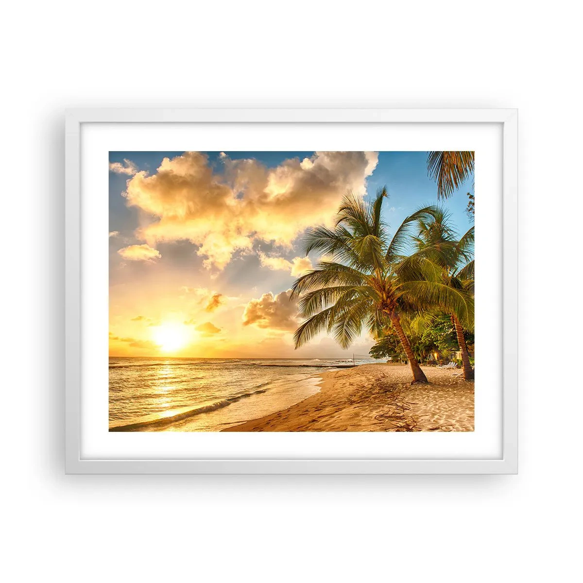 Plakat i hvid ramme - Evig sommer, altid en ferie - 50x40 cm