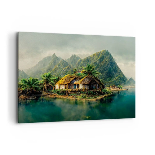Lærredstryk - Billede på lærred - Tropisk paradis - 100x70 cm