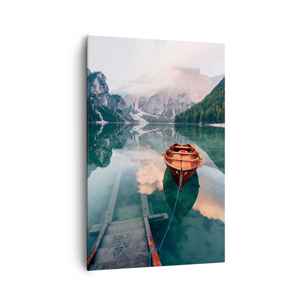 Lærredstryk - Billede på lærred - Fredfyldt søvn i bjergene - 80x120 cm