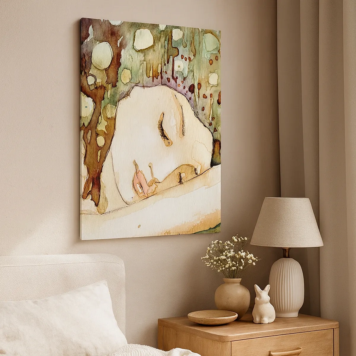 Lærredstryk - Billede på lærred - Smaragd-violet drøm - 50x70 cm