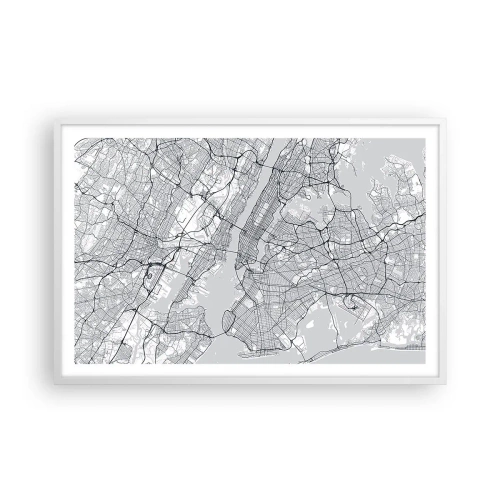 Plakat i hvid ramme - Anatomi af en storby - 91x61 cm