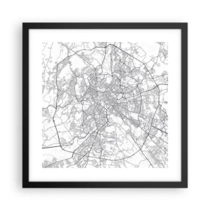 Plakat i sort ramme - Romersk cirkel - 40x40 cm