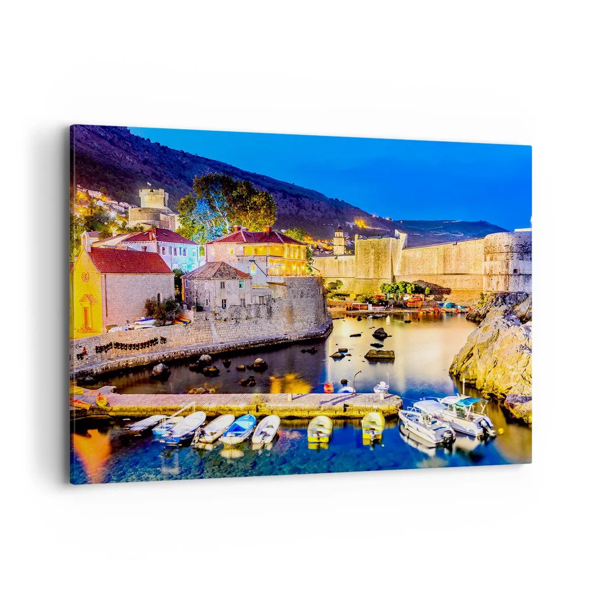 Lærredstryk - Billede på lærred - En lysende nat på Adriaterhavet - 100x70 cm