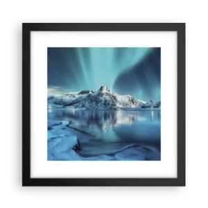 Plakat i sort ramme - Nat med lys - 30x30 cm