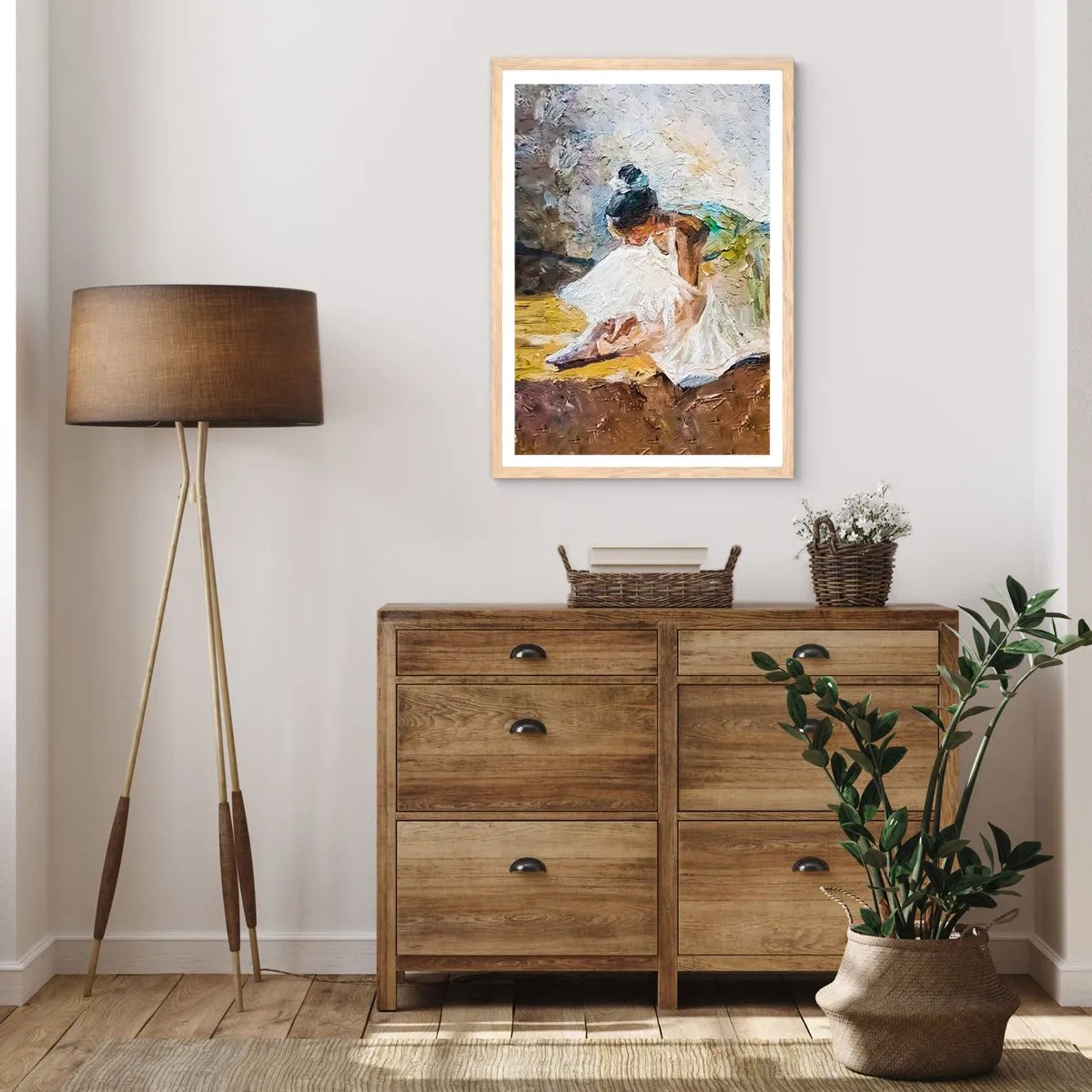 Plakat i ramme af lyst egetræ - Fra et maleri af Degas - 70x100 cm