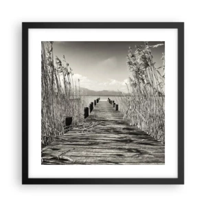 Plakat i sort ramme - I græssernes fred - 40x40 cm