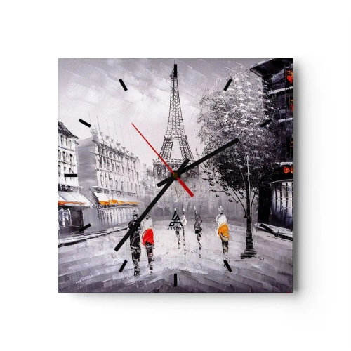 Vægur, Uret - En parisisk spadseretur - 30x30 cm
