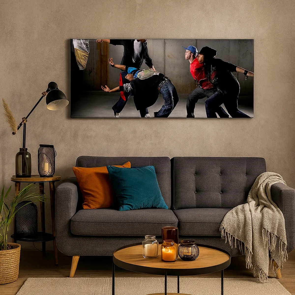 Lærredstryk - Billede på lærred - Danser med vinden på gaden - 30x30 cm