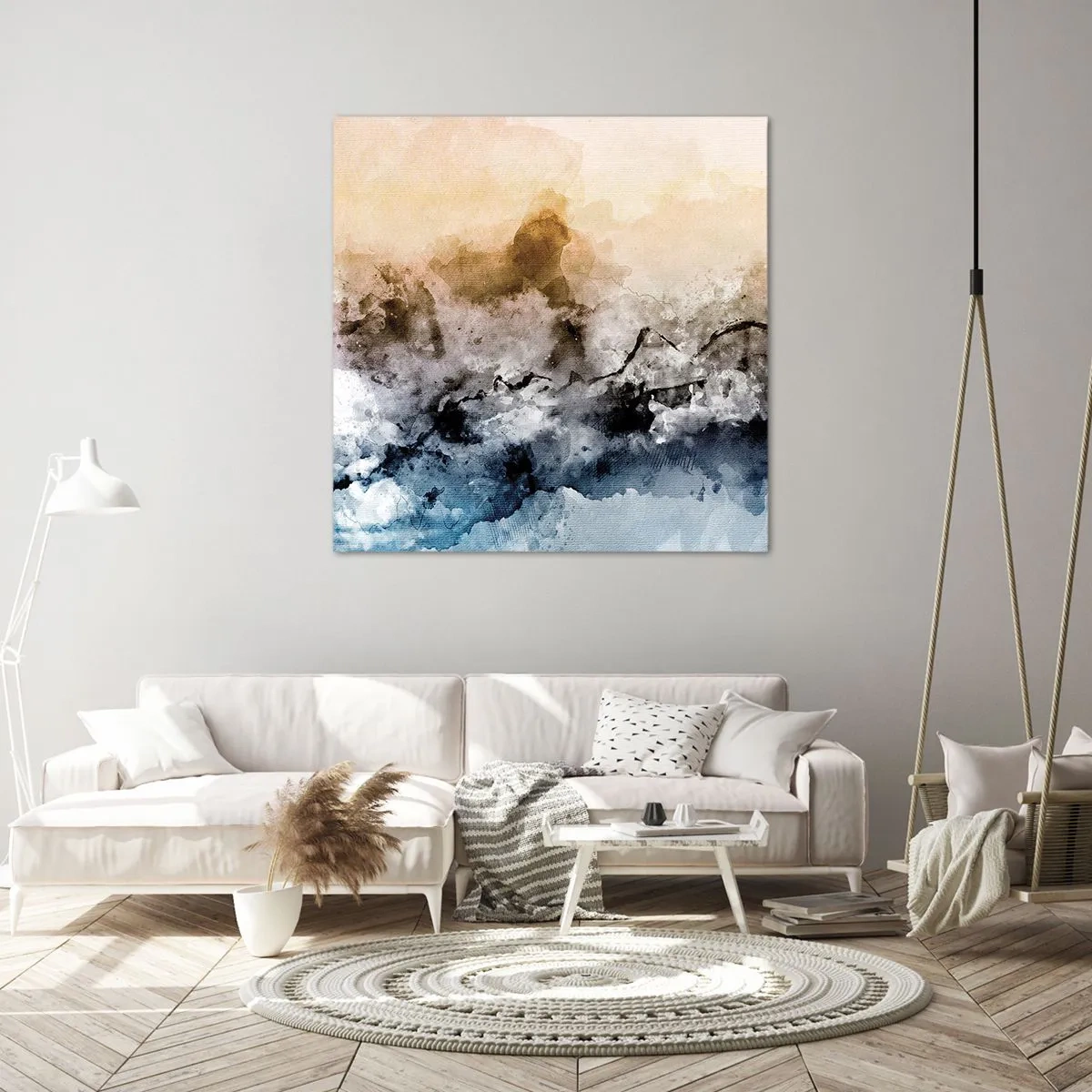 Lærredstryk - Billede på lærred - Sænket i en tågesvirvel - 40x40 cm