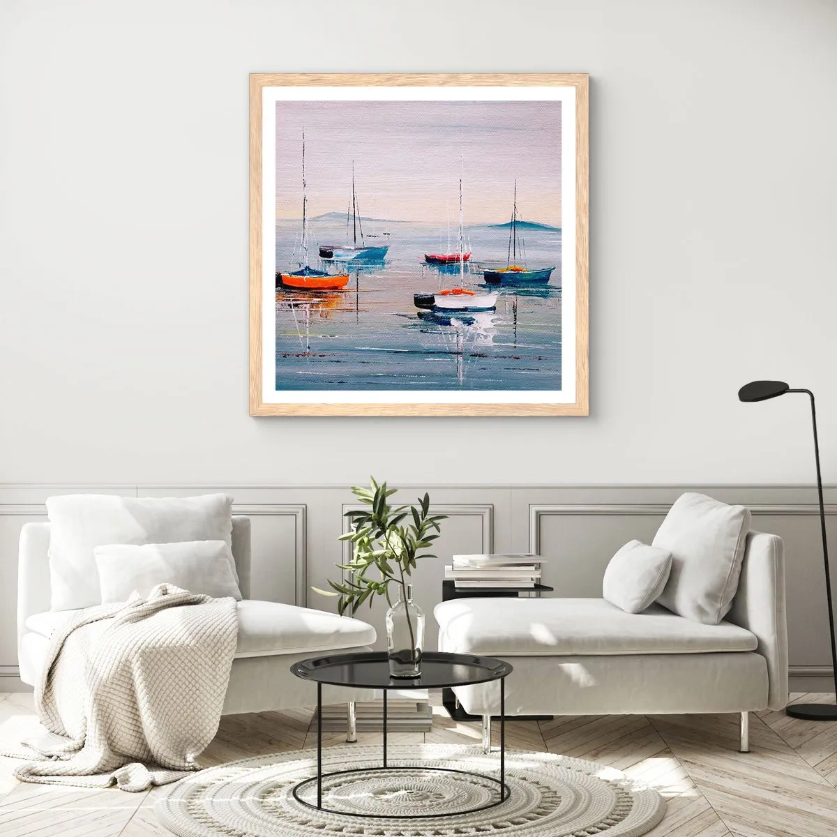 Plakat i ramme af lyst egetræ - Et velfortjent hvil - 30x30 cm