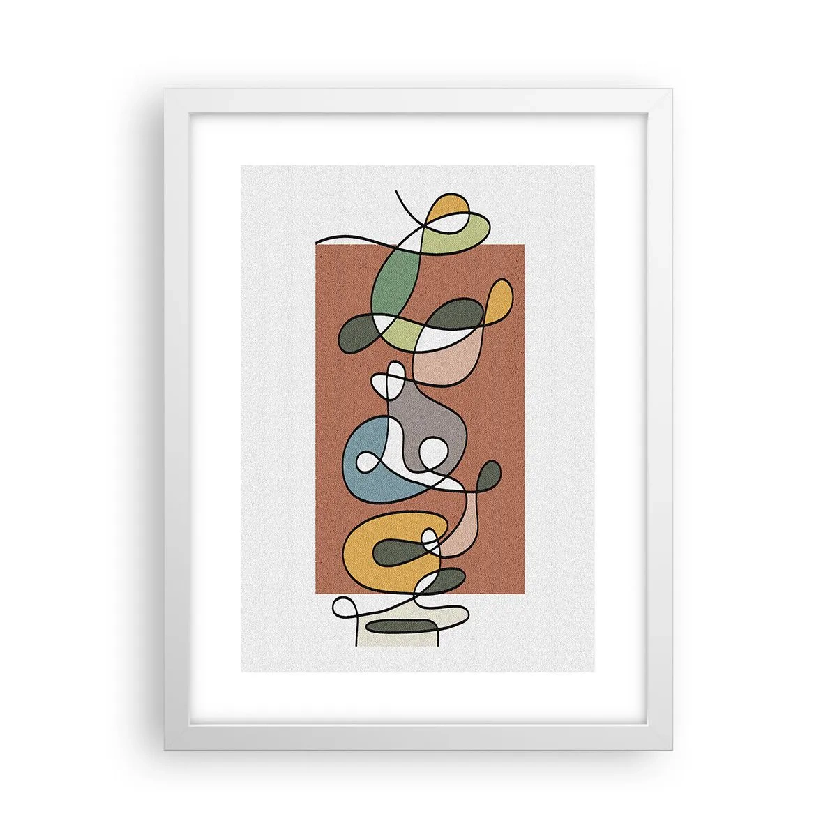 Plakat i hvid ramme - Abstraktion: et farverigt virvar - 30x40 cm