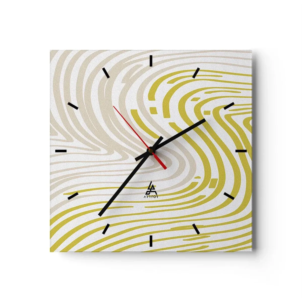 Vægur, Uret - Komposition med et blidt sving - 30x30 cm