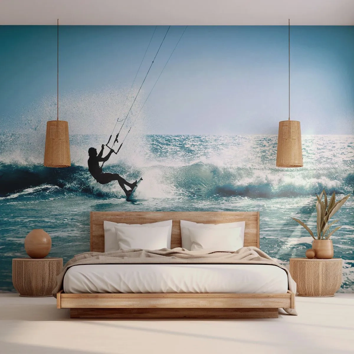 Fototapet Standard Eco - Lad dig rive med - Sport, Kitesurfing, Hav - 400x280 cm