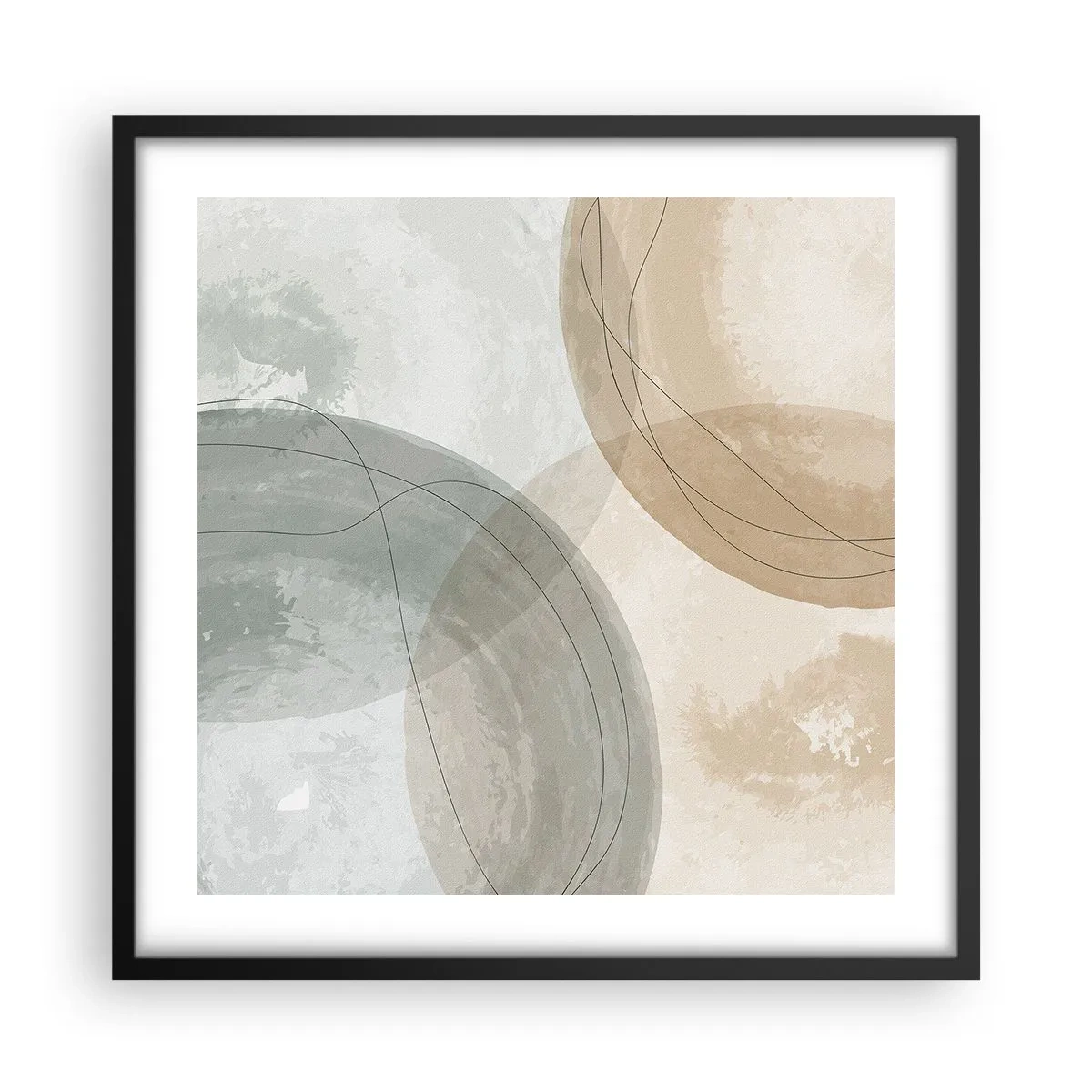 Plakat i sort ramme - Gennemtrængning af verdener - 50x50 cm