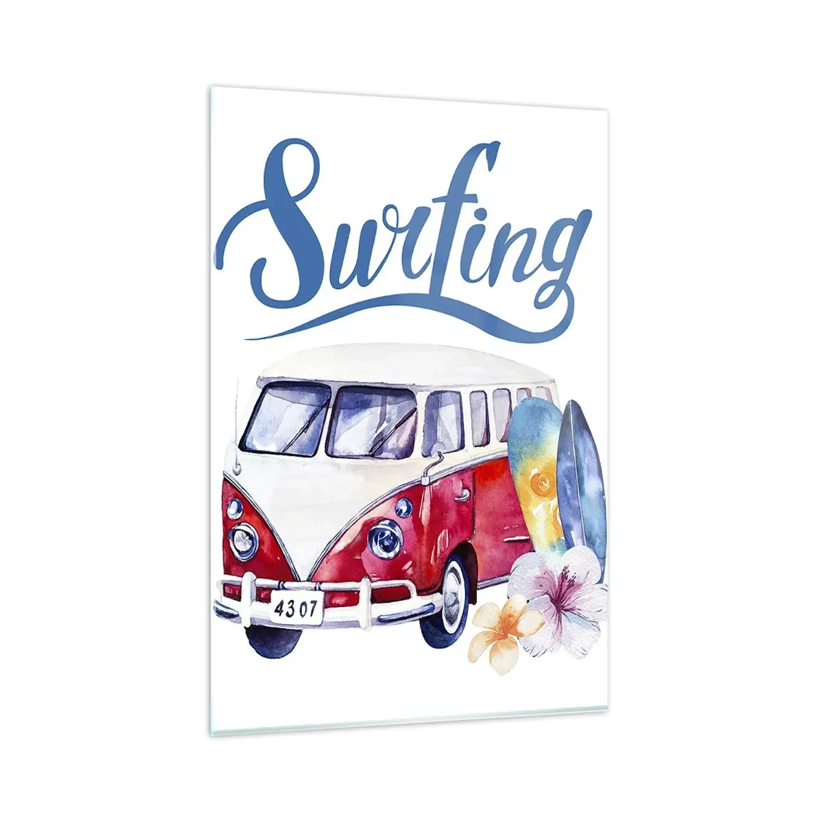 Billede på glas - Agurk - en klassiker for surferen - 80x120 cm