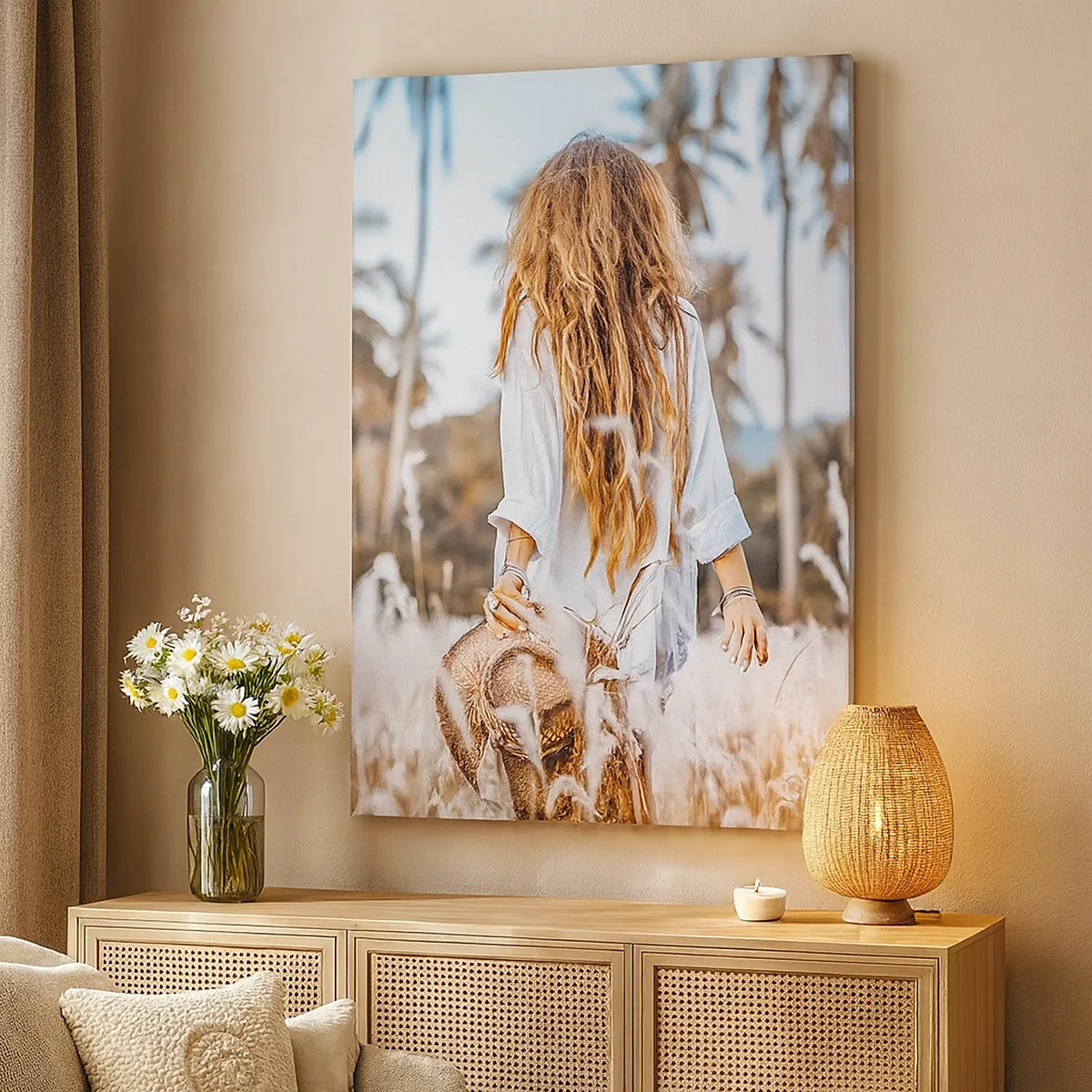 Lærredstryk - Billede på lærred - Født af græsdun - 50x70 cm