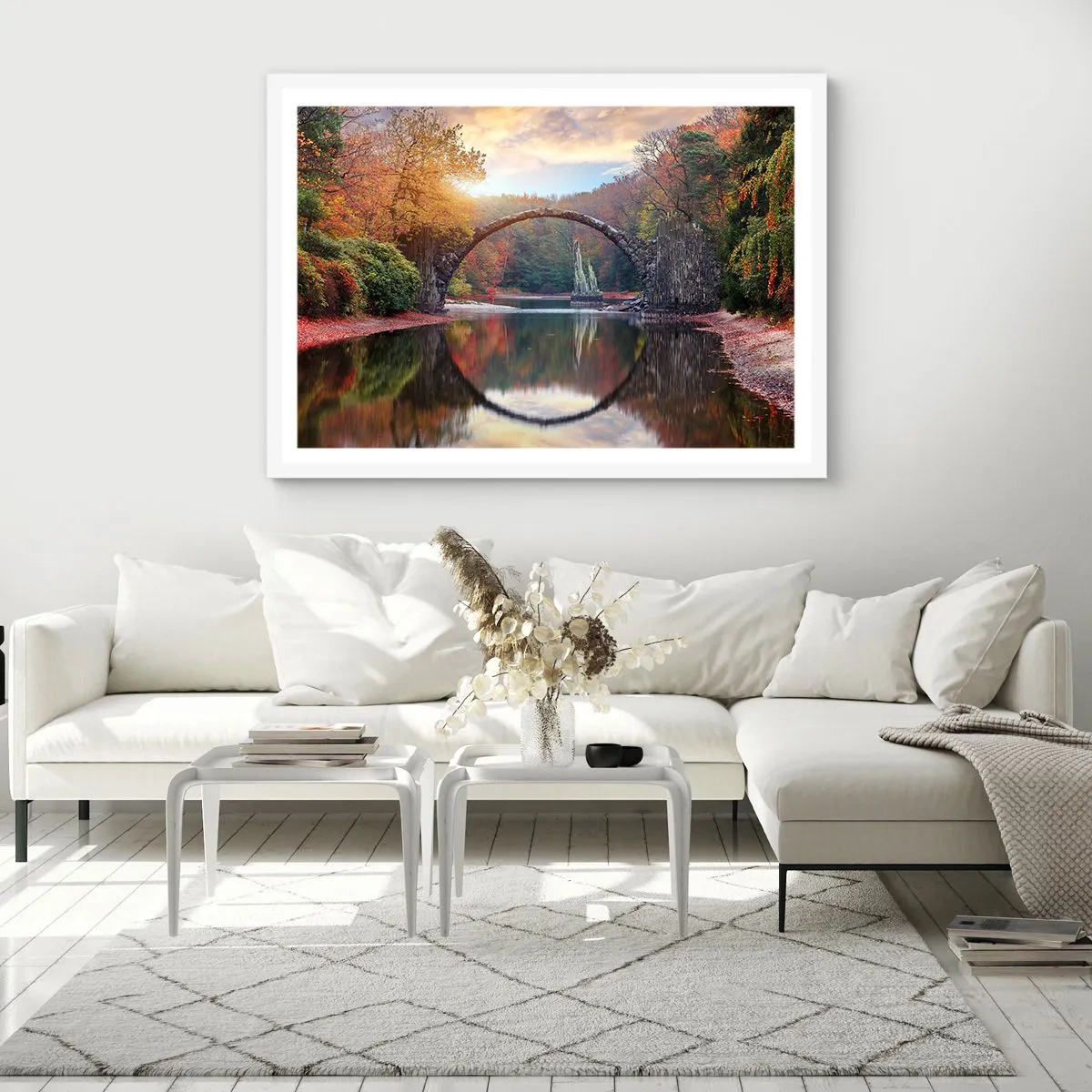 Plakat i hvid ramme - På den anden side af spejlet - 91x61 cm