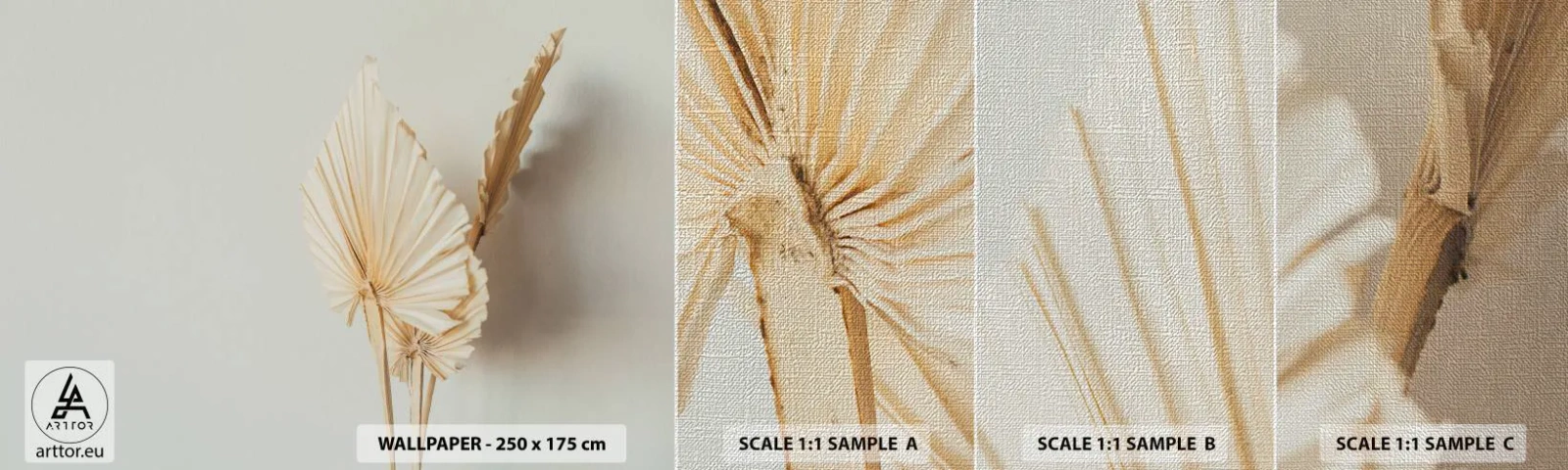 Prøve Fototapet Premium Canvas - Når du har brug for trøst - Lyse, Minimalisme, Blad - 100x30 cm