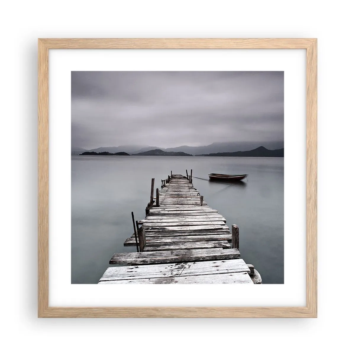 Plakat i ramme af lyst egetræ - Du kan tage af sted i morgen - 40x40 cm