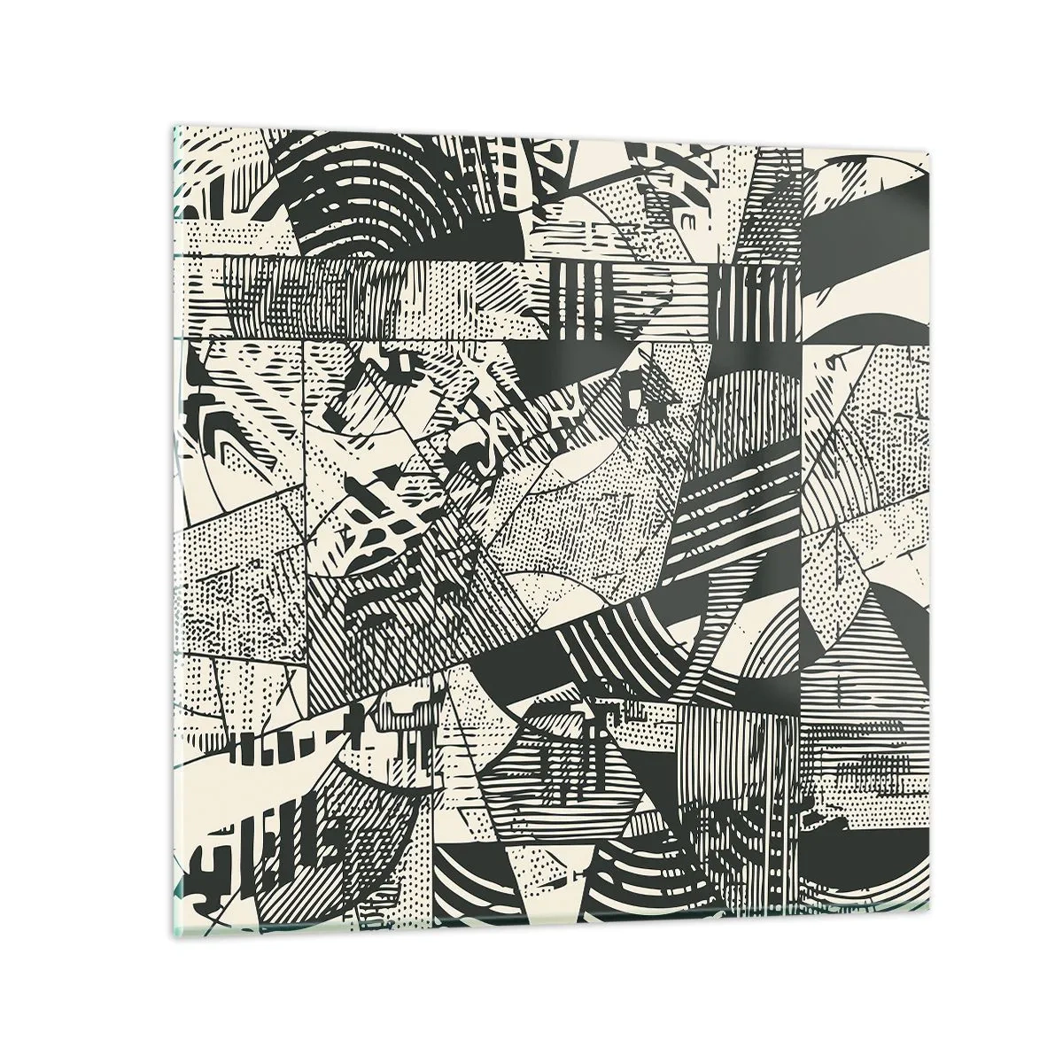 Billede på glas - Nutidens dynamik - 30x30 cm
