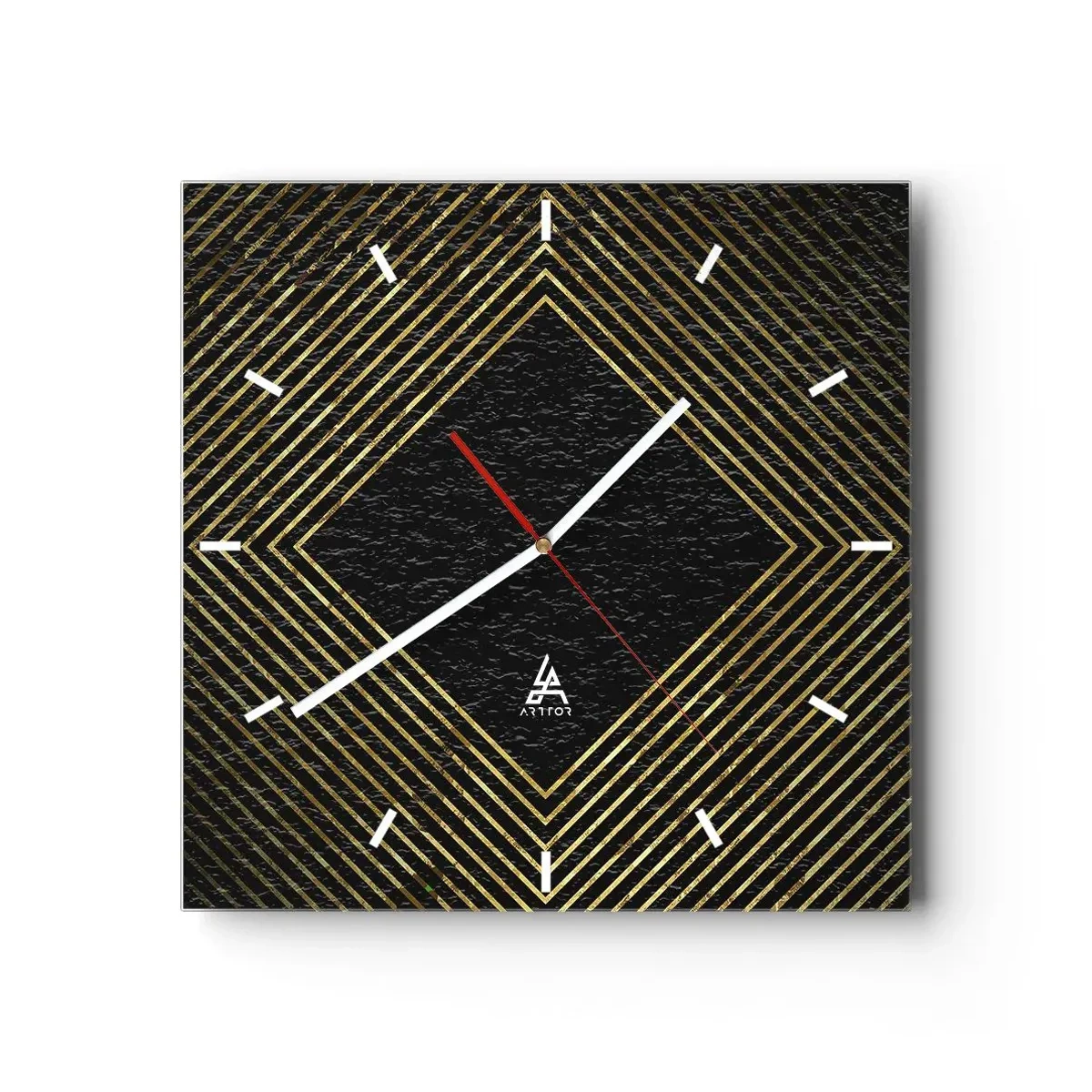 Vægur, Uret - Geometri i glamour-stil - 40x40 cm