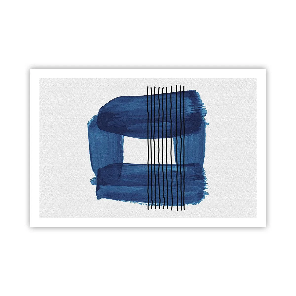 Plakat - Blå-sort sammensætning - 91x61 cm