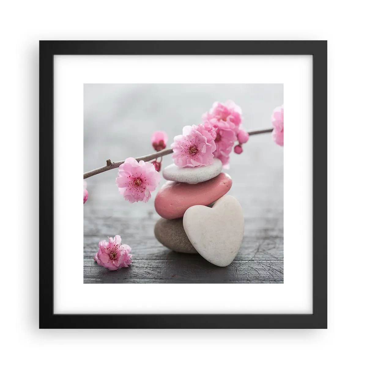 Plakat i sort ramme - Kirsebærblomstens lyksalighed - 30x30 cm