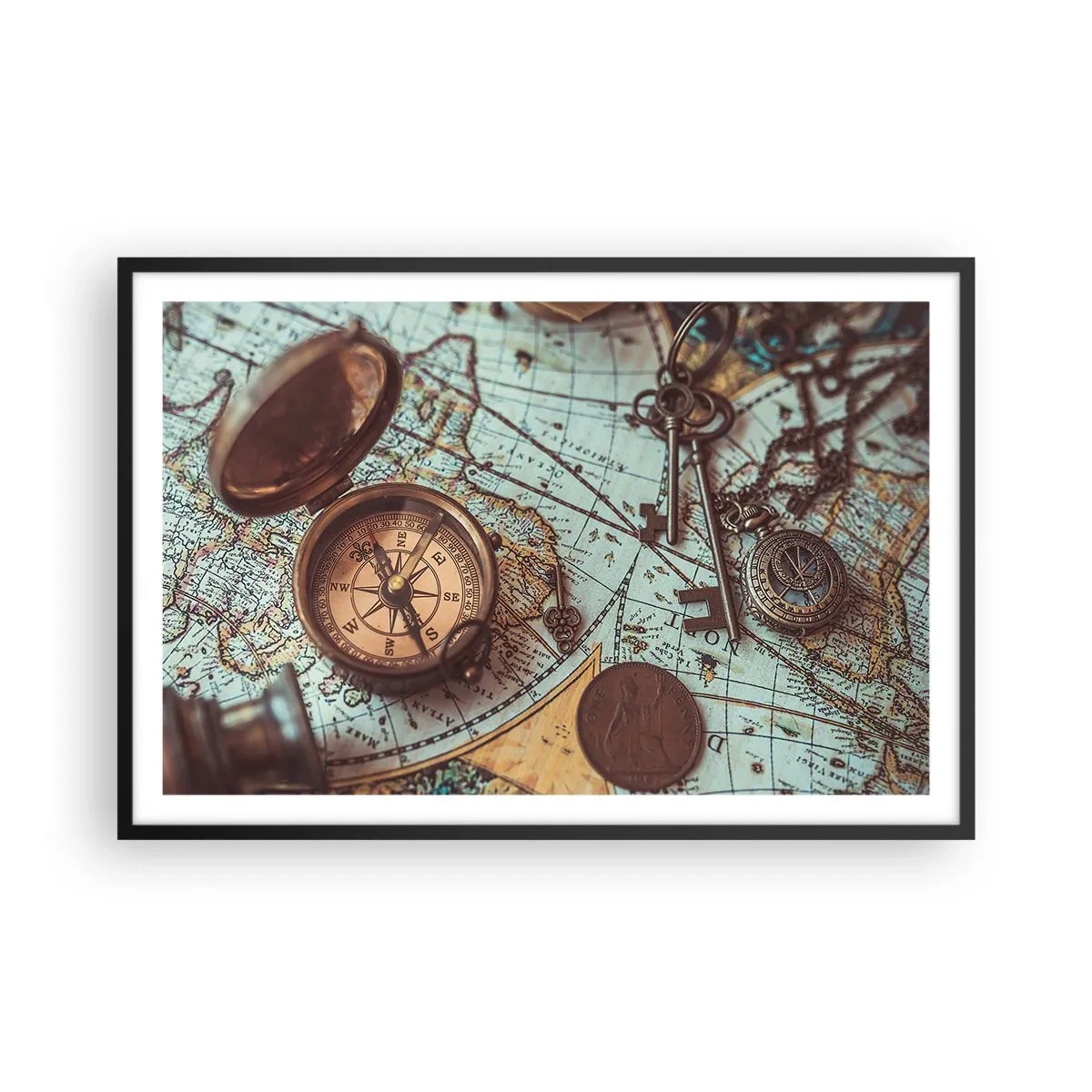 Plakat i sort ramme - For eventyreren - 91x61 cm