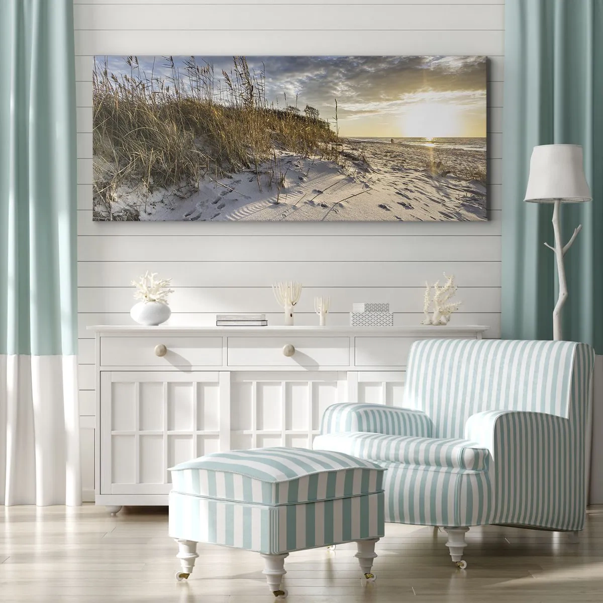 Lærredstryk - Billede på lærred - Indbydelse til en vandretur - 140x50 cm
